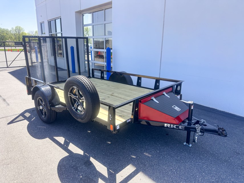 New 2025 Rice 76x10 RAIL SIDE UTILITY TRAILER- BLACK/RED available in Ramsey, Minnesota