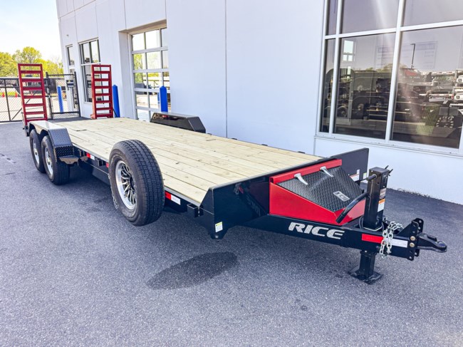 2025 Rice 82X24 (22+2) 14K EQUIPMENT TRAILER - BLACK/ RED
