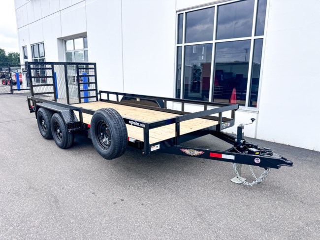 2025 H&H 82X16 10K HD RAIL SIDE UTILITY TRAILER - BLACK