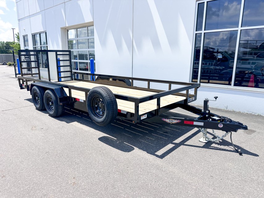 New 2025 H&H 82X18 10K HD RAIL SIDE UTILITY TRAILER - BLACK available in Ramsey, Minnesota