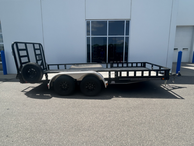2021 PJ 82X16 ATV RAIL SIDE UTILITY TRAILER - BLACK