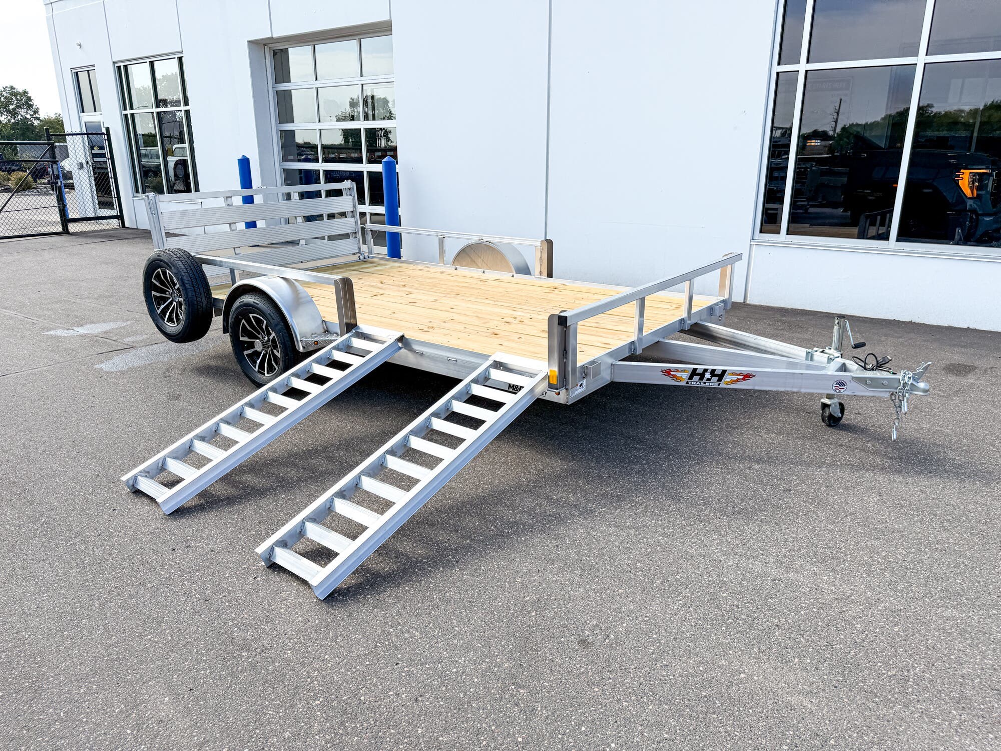 2026 H&H 82X14 ALUMINUM ATV/RAILSIDE UTILITY TRAILER