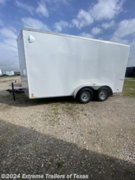 &lt;h3&gt;2023 Cargo Mate E Series EHW714TA2&lt;/h3&gt;&lt;p&gt;E Series trailers range in size from a 4X6 Single axle to a 8X20 Tandem axle model. They feature an 18&quot; front wedge for extra storage space and easier towing. The 4-6 foot wide models offer a standard payload capacity from 1,200 - 5,400 lb. while the 7-8 foot wide models offer a capacity of 1,900 - 3,900 lb.&lt;/p&gt;&lt;p&gt;&lt;strong&gt;Features may include:&lt;/strong&gt;&lt;/p&gt;&lt;ul&gt;&lt;li&gt;18&quot; Wedge-Front Nose (Flat Front w/ Anodized Corners In Place of 18&quot; Wedge Available)&lt;/li&gt;&lt;/ul&gt;&lt;ul&gt;&lt;li&gt;Semi-Style Camlock Door Latch&lt;/li&gt;&lt;/ul&gt;&lt;ul&gt;&lt;li&gt;Door Hold-Back on Rear Door&lt;/li&gt;&lt;/ul&gt;&lt;ul&gt;&lt;li&gt;Leaf-Spring Axle&lt;/li&gt;&lt;/ul&gt;&lt;ul&gt;&lt;li&gt;Silver Powder Coated Wheels&lt;/li&gt;&lt;/ul&gt;&lt;ul&gt;&lt;li&gt;Bias Tires&lt;/li&gt;&lt;/ul&gt;&lt;ul&gt;&lt;li&gt;Galvanized Roof&lt;/li&gt;&lt;/ul&gt;&lt;ul&gt;&lt;li&gt;Aluminum Exterior Fenders&lt;/li&gt;&lt;/ul&gt;&lt;ul&gt;&lt;li&gt;License Plate Holder with Built-In Light&lt;/li&gt;&lt;/ul&gt;&lt;ul&gt;&lt;li&gt;.030 Aluminum Exterior&lt;/li&gt;&lt;/ul&gt;&lt;ul&gt;&lt;li&gt;ATP Aluminum Wrap on Rear&lt;/li&gt;&lt;/ul&gt;&lt;ul&gt;&lt;li&gt;Exposed Steel Painted Epoxy Black&lt;/li&gt;&lt;/ul&gt;&lt;ul&gt;&lt;li&gt;Undercoated Frame&lt;/li&gt;&lt;/ul&gt;&lt;ul&gt;&lt;li&gt;Welded Safety Chains&lt;/li&gt;&lt;/ul&gt;&lt;ul&gt;&lt;li&gt;Full-Color Decals&lt;/li&gt;&lt;/ul&gt;&lt;ul&gt;&lt;li&gt;(1) 12V Dome Light&lt;/li&gt;&lt;/ul&gt;&lt;ul&gt;&lt;li&gt;16&quot; ATP Stoneguard&lt;/li&gt;&lt;/ul&gt;&lt;ul&gt;&lt;ul&gt;&lt;li&gt;(2) - Flow Thru Sidewall Vents&lt;/li&gt;&lt;/ul&gt;&lt;ul&gt;&lt;li&gt;Aluminum Top Rails&lt;/li&gt;&lt;/ul&gt;&lt;ul&gt;&lt;li&gt;Clear Lens LED Clearance Lights&lt;/li&gt;&lt;/ul&gt;&lt;ul&gt;&lt;li&gt;Clear Lens LED Strip Tail Lights&lt;/li&gt;&lt;/ul&gt;&lt;ul&gt;&lt;li&gt;DOT Lighting&lt;/li&gt;&lt;/ul&gt;&lt;ul&gt;&lt;li&gt;Curbside Door (32&quot;)&lt;/li&gt;&lt;/ul&gt;&lt;ul&gt;&lt;li&gt;Double Rear Doors&lt;/li&gt;&lt;/ul&gt;&lt;/ul&gt; http://www.extremetrailersoftexas.com/--xInventoryDetail?id=13616096
