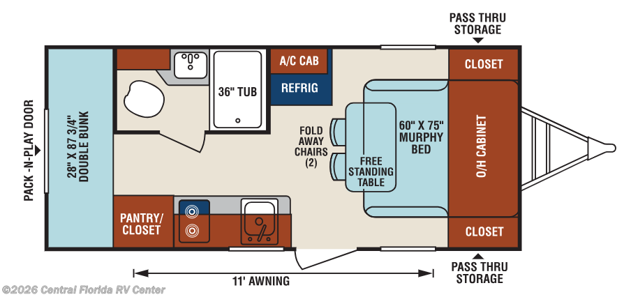 Floorplan of 2018 Venture RV Sonic Lite SL169VBH