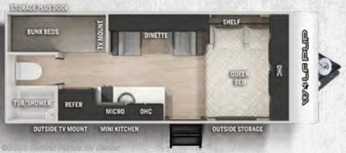 Floorplan of 2021 Forest River Cherokee Wolf Pup 16BHS