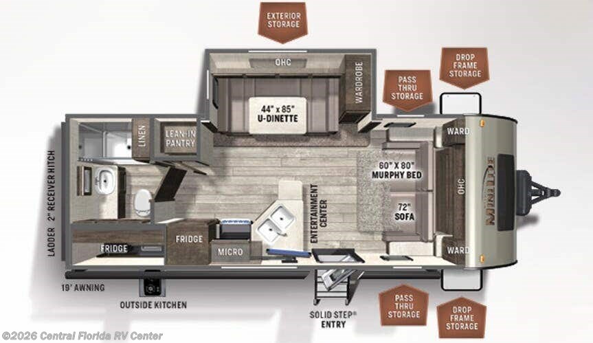 Floorplan of 2021 Forest River Rockwood Mini Lite 2507S
