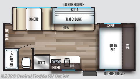 Floorplan of 2019 Forest River Cherokee Wolf Pup 18TO