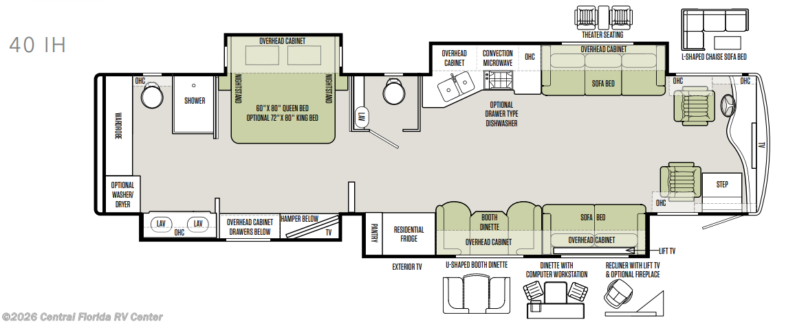 2018 Tiffin Phaeton 40 IH - Used Class A for sale by Central Florida RV Center in Apopka, Florida