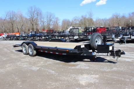 RENTAL UNIT. $95 PER DAY OR $380 PER WEEK. DIAMOND C 22  X 102  EXTRA WIDE EQUIPMENT TRAILER, 2-7K AXLES WITH A PAYLOAD CAPACITY OF 10,660LBS. 2-5/16  BALL COUPLER. 2  DOVETAIL WITH REAR SLIDE-IN RAMPS. WINCH PLATE WITH RECEIVER TUBE FOR MOUNTING A WINCH. RENTALS ARE ROUND TRIP ONLY AND REQUIRE A $100 REFUNDABLE DEPOSIT.