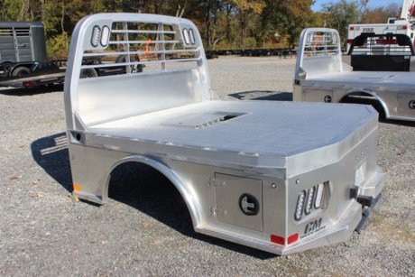 CM SK MODEL ALUMINUM UTILITY BED, SKIRTED BED WITH 2 REAR TOOLBOXES, RUB RAIL WITH STAKE POCKETS, LIGHTED HEADACHE RACK, LED LIGHTS, SMOOTH ALUMINUM SIDES, EXTRUDED ALUMINUM FLOOR, STEEL SUB FRAME, GOOSENECK HITCH, REAR RECEIVER HITCH, ALUMINUM TOOLBOXES WITH T-HANDLE LATCHES, 84&amp;quot; X 84&amp;quot;, 38&amp;quot; CAB TO AXLE TO FIT A MEGA CAB TRUCK (DODGE), 42&amp;quot; FRAME WIDTH, THIS BED FITS A SINGLE WHEEL SHORT BED DODGE TRUCK. Please check with us for exact fitment as makes vary slightly.

Type: Truck body