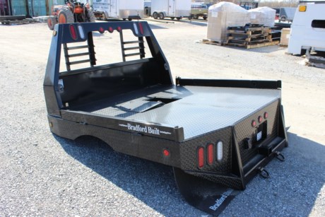 BRADFORD BUILT 84&quot; X 84&quot; STEEL WORKBED, 42&quot; FRAME WIDTH, 38&quot; CAB TO AXLE, GOOSENECK HITCH AND REAR 2-1/2&quot; RECEIVER HITCH, LED LIGHTS, LIGHTED HEADACHE RACK, 1/8&quot; STEEL TREADPLATE FLOOR, 4&quot; FOLD-DOWN SIDES, REAR TAPERED CORNERS, THIS BED FITS A SINGLE WHEEL SHORT BED TRUCK, SPECIFICALLY MADE TO FIT MEGA CAB TRUCKS (DODGE). Please check with us for exact fitment as makes vary slightly.