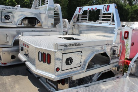 BRADFORD BUILT ALUMINUM 4 BOX UTILITY BED, 84&amp;quot; X 84&amp;quot;, 42&amp;quot; FRAME WIDTH, 38&amp;quot; CAB TO AXLE, FITS SINGLE WHEEL SHORT BED TRUCK, SPECIFICALLY MADE TO FIT MEGA CAB DODGE TRUCKS, GOOSENECK HITCH AND REAR 2-1/2&amp;quot; RECEIVER HITCH, LED LIGHTS, LIGHTED HEADACHE RACK, 4 TOOLBOXES (ONE IN EACH CORNER), 4&amp;quot; DROP DOWN SIDES, TAPERED REAR CORNERS, STEEL SUB FRAME. Please check with us for exact fitment as makes vary slightly..*******************************COMPLETE CHROME TOOLBOX LATCHES*******

Type: Truck body