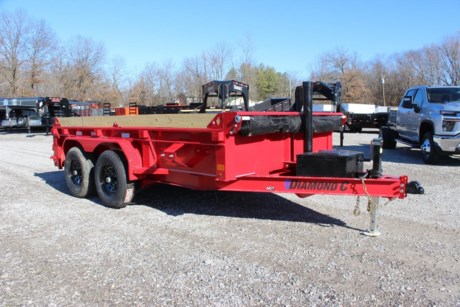2022 DIAMOND C 12&#39; X 77&quot; MEDIUM DUTY TELESCOPIC DUMP TRAILER, 2-5/16&quot; ADJUSTABLE BP COUPLER, 7K DROP LEG JACK, 6&quot; I-BEAM MAIN FRAME, 3&quot; I-BEAM CROSS MEMBERS ON 16&quot; CENTERS, 2-6K ELECTRIC BRAKE DROP AXLES, SPRING SUSPENSION, SPARE TIRE MOUNT, 3 STAGE TELESCOPIC CYLINDER HOIST, 3 WAY SPREADER GATE, 18&quot; HIGH SIDES, 60&quot; REAR SLIDE-IN RAMPS, FRONT BULKHEAD FOR TARP MOUNTING AND PROTECTION, BOARD BRACKETS WITH BOARDS AND RAISED FRONT, TARP KIT INSTALLED, 7 WATT SOLARPULSE PANEL, 10K GVWR, LED LIGHTS, RED, DM DIFFERENCE MAKER COATING SYSTEM, 3 YEAR STRUCTURE WARRANTY.