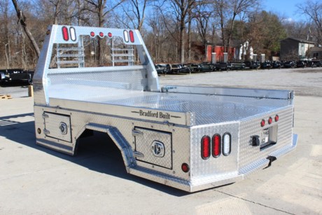 BRADFORD BUILT ALUMINUM 4 BOX UTILITY BED, 84&amp;quot; X 102&amp;quot;, 42&amp;quot; FRAME WIDTH, 56&amp;quot; or 58&amp;quot; CAB TO AXLE, FITS A SINGLE WHEEL BED TAKE OFF TRUCK (LONG BED), GOOSENECK HITCH, REAR 2-1/2&amp;quot; RECEIVER HITCH, LED LIGHTS, LIGHTED HEADACHE RACK, 4 TOOLBOXES (ONE IN EACH CORNER), 4&amp;quot; DROP DOWN SIDES, TAPERED REAR CORNERS, STEEL SUB FRAME. Please check with us for exact fitment as makes vary slightly.

Type: Truck body