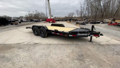 2022 DIAMOND C 16  X 82  HYDRAULICALLY DAMPENED FULL DECK TILT TRAILER, HD V-TONGUE STORAGE BOX, 12K DROP LEG JACK, 2-5/16  21K DEMCO ADJUSTABLE COUPLER, 8  X 10LB I-BEAM TONGUE AND FRAME, 3  I-BEAM CROSSMEMBERS ON 16  CENTERS, 16  GRAVITY TILT DECK WITH BED LOCK AND FLOW VALVE, 2-7K ELECTRIC BRAKE AXLES, SPRING SUSPENSION, ST235/80R16  RADIAL TIRES, SPARE TIRE MOUNT, 14 GAUGE DIAMOND PLATE BOLT-ON FENDERS, TREATED WOOD FLOOR, RUB RAIL WITH STAKE POCKETS, (4) 5/8  D-RING TIE DOWNS, BLACK, DM DIFFERENCE MAKER COATING SYSTEM, LED LIGHTS, 3 YEAR STRUCTURE WARRANTY.