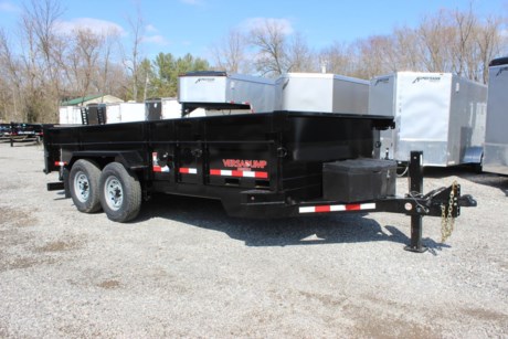 2022 MIDSOTA 82IN X 16FT VERSA MODEL DUMP TRAILER FOR SALE, 2-7K SPRING AXLES, ELECTRIC BRAKES, 16IN 10 PLY RADIAL TIRES, SILVER MOD STEEL WHEELS, SPARE TIRE MOUNT, 2-5/16IN ADJUSTABLE DEMCO COUPLER, SINGLE HYDRAULIC TONGUE JACK, FRONT TOOLBOX WITH LOCKABLE LID, 6FT REAR SLIDE-IN RAMPS, 1/8IN - 24IN TALL SIDES, 3 WAY REAR DOUBLE DOORS, 7 GAUGE FLOOR, TREADPLATE FENDERS, TUBE FRAME, SCISSOR HOIST, 4 WELD-ON D-RINGS IN DUMP BED, 58IN X 24IN SWING SIDE DOOR ON DRIVERS SIDE, PALLET FORK HOLDERS, 25IN BED HEIGHT, LED LIGHTS, BLACK PPG INDUSTRIAL GRADE POLY PRIMER AND PAINT, 5 YEAR LIMITED FRAME WARRANTY.
