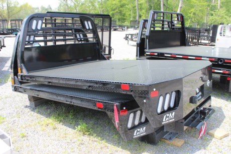 CM RD MODEL STEEL WORKBED, 102&amp;quot; LONG X 84&amp;quot; WIDE, 58&amp;quot; CAB TO AXLE, 42&amp;quot; FRAME WIDTH, FITS A SINGLE WHEEL LONG BED TRUCK (DODGE, FORD, OR GM), 30K B&amp;W GOOSENECK HITCH, 18,500 LB B&amp;W REAR 2&amp;quot; RECEIVER HITCH, 4&amp;quot; STEEL CHANNEL FRAME RAILS, 3&amp;quot; STEEL ROLL-FORMED 3/16&amp;quot; CHANNEL CROSS MEMBERS, 1/8&amp;quot; STEEL TREADPLATE FLOOR, RUB RAIL W/ STAKE POCKETS, TAPERED REAR CORNERS, LED DOT REQUIRED LIGHTS, RECESSED TAIL, BRAKE AND BACKUP LIGHTS MOUNTED IN HEADACHE RACK, MODULAR SEALED WIRING HARNESS, 7 WAY ROUND AND 5 WAY FLAT ELECTRICAL PLUG STANDARD ON REAR TAILBOARD, BLACK POWDERCOAT. Please check with us for exact fitment as makes vary slightly.

Type: Truck body