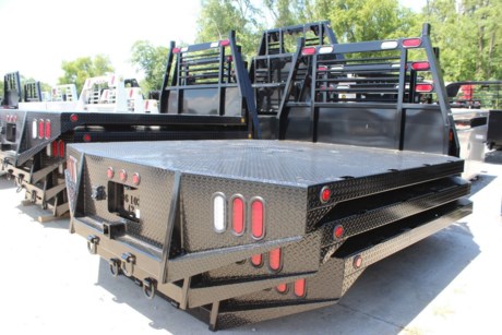 BRADFORD BUILT 96&quot; X 103&quot; MUSTANG STEEL FLATBED FOR SALE, 42&quot; FRAME WIDTH, 56&quot; CAB TO AXLE, FITS A DUALLY WHEEL BED TAKE OFF TRUCK (LONG BED), NEW STYLE HEADACHE RACK, GOOSENECK HITCH, REAR 2-1/2&quot; RECEIVER HITCH, LED LIGHTS, LIGHTS IN HEADACHE RACK, TAPERED REAR CORNERS, 1/8&quot; STEEL TREADPLATE FLOOR, BLACK POWDERCOAT.