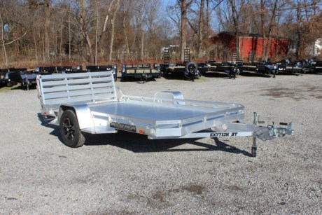 2023 ALUMA HEAVY DUTY SINGLE AXLE UTILITY TRAILER FOR SALE, EXECUTIVE SERIES, 77IN WIDE X 12FT LONG, REAR BI-FOLD TAIL GATE, BLACK DETAIL ALUMINUM WHEELS, FENDER STEPS, TONGUE HANDLE, TAILGATE APPROACH, (6) BED LIGHTS, RECEPTACLE HOLDER, GLOW LIGHTS, EXECUTIVE DECALS, AND SAFETY CHAIN HOLDER ARE EXCLUSIVE OPTIONS TO THE EXECUTIVE SERIES TRAILER, 3.5K RUBBER TORSION IDLER AXLE, ST205/75R14&amp;quot; RADIAL TIRES, ALUMINUM WHEELS, EXTRUDED ALUMINUM FLOOR, FRONT &amp; SIDE RETAINING RAILS, (4) STAKE POCKETS AND (4) TIE DOWN LOOPS, A-FRAMED ALUMINUM TONGUE, 2IN COUPLER, SWIVEL TONGUE JACK, LED LIGHTS.