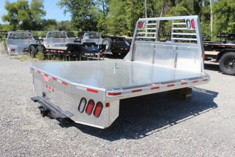 This is a very nice Zimmerman Aluminum 6000XL Flatbed for a dual wheel bed take off pickup, (56-58&quot; cab to axle truck). Size is 97&quot; x 102&quot; bed. This bed comes with a 2-1/2&quot; rear receiver hitch and a 30,000 lbs rated B&amp;W Turnover ball gooseneck hitch. This bed comes standard with heavy wall C type aluminum channel around the perimeter, 3/16&quot; aluminum tread deck plate, double 4&quot; steel channel main frame, steps by the rear receiver hitch, 7-way round electric plug, LED lights, sealed wiring harness, welded headache rack, stake pockets with rub rails, toolbox mounting brackets, and mud flap mounting brackets.