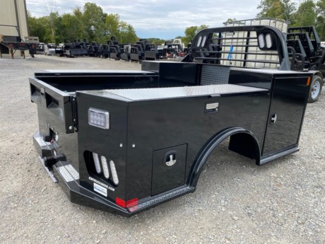 CM TM MODEL CONTRACTOR BED, 102&amp;quot; X 97&amp;quot;, 56&amp;quot; CAB TO AXLE, 42&amp;quot; FRAME WIDTH, THIS BED FITS DUALLY WHEEL BED TAKE OFF GM TRUCKS (LONG BED), LED FLUSH MOUNTED TAIL, BRAKE, AND BACK UP LIGHTS, BULLET DOT APPROVED LED MARKER LIGHTS, 2 REAR WORK LIGHTS, 1/8&amp;quot; STEEL TREADPLATE FLOOR, 4 SLIDING FLOOR MOUNT TIE DOWNS, TAPERED REAR CORNERS, 18,500LB B&amp;W HITCH WITH 2&amp;quot; RECEIVER TUBE, 30K B&amp;W GOOSENECK HITCH, 2 FRONT LARGE TOOLBOXES (ONE ON EACH SIDE), 2 REAR TOOLBOXES (ONE ON EACH SIDE), ONE LONG UPPER TOOLBOX ON EACH SIDE. Please check with us for exact fitment as makes vary slightly.

Type: Truck body