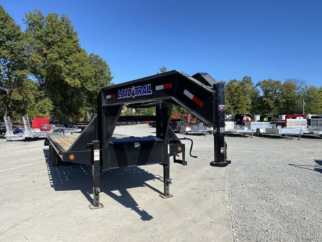 2023 LOAD TRAIL 102&quot; X 25&#39; LOW-PRO TANDEM DUAL GOOSENECK FLATDECK TRAILER, 2-10K DEXTER AXLES, ELECTRIC BRAKES, SPRING SUSPENSION, ST235/80R16&quot; LRE 10 PLY TIRES, 2-5/16&quot; ADJUSTABLE ROUND GOOSENECK COUPLER, 19 IB I-BEAM, 5&#39; SELF CLEAN DOVETAIL WITH 2 FLIP OVER RAMPS, SUPPORT ARMS FOR RAMPS, TREATED WOOD FLOOR, 16&quot; ON CENTER CROSS MEMBERS, 2-10K DROP LEG JACKS, LED LIGHTS WITH SEALED WIRING HARNESS, COLD WEATHER HARNESS, MUD FLAPS, FRONT TOOLBOX, 2-SIDE STEPS, BLACK POWDERCOAT WITH PRIMER, 3 YEAR STRUCTURAL - LIMITED WARRANTY.