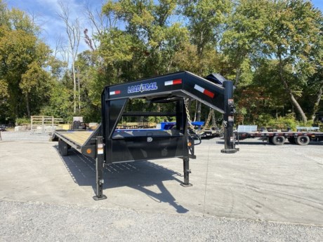 2023 LOAD TRAIL 30&#39; X 102&quot; GN STANDARD FLATDECK W/ SINGLES,  2-7K DEXTER ELECTRIC BRAKE AXLES,  ST235/80R16&quot; 10 PLY TIRES,  2-5/16&quot; ADJUSTABLE GOOSENECK COUPLER,  5&#39; SELF CLEANING DOVE W/ 3 FLIP-OVER RAMPS,  2-10K JACKS, SPRING LOADED DROP LEG,  TREATED WOOD FLOOR,  LED LIGHTS,  FRONT FULL SIZE TOOLBOX,  STANDARD WIRING HARNESS,  BLACK POWDERCOAT. WINCH PLATE, SUPPORT ARMS FOR RAMPS,