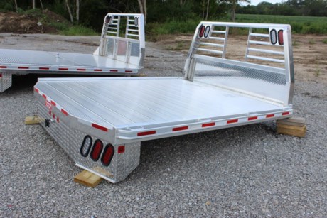 This is a very nice Zimmerman Aluminum 4000XL Flatbed for a single wheel long bed take off Ford, Dodge, or GM pickup truck. 84IN WIDE X 102IN LONG BED. This is the perfect bed if you want a bed that does not include the rear receiver hitch and gooseneck hitch because you already have it! We have a door kit for the gooseneck hitch that can be added as an additional option during the install process. We offer professional installation that includes removing the bed from your truck and installing the bed to the frame, extending and connecting the fuel fill, connecting the lights and adding resistors or relays to make the lights all work correctly, and installing the rear trailer plug. There are boxes available for underneath the front corners of these beds if you want tool storage. This bed comes standard with heavy wall extruded tube frame, heavy extruded plank floor, LED lights, heavy front headache rack, stake pockets with rub rails, toolbox mounting brackets and mud flap mounting brackets.