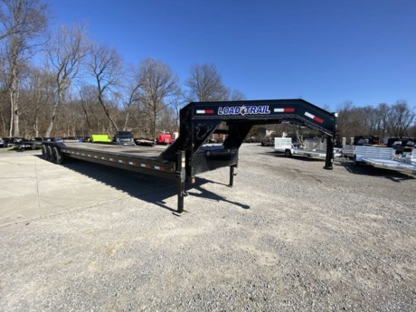 USED 2022 LOAD TRAIL 40 X 102 IN WIDE TRIPLE AXLE CAR HAULER TRAILER, 3FT DOVETAIL WITH 3FT MINI MAX RAMPS, 3-7K ELECTRIC BRAKE AXLES, SPRING SUSPENSION, SPARE TIRE, TREATED WOOD FLOOR, RUB RAIL WITH STAKE POCKETS, DRIVE OVER FENDERS, 10 I-BEAM MAIN FRAME, 8 CHANNEL LACE RAIL, DUAL DROP LEG JACKS, FRONT TOOLBOX, 2-5/16 GN COUPLER, LED LIGHTS, SEALED WIRING HARNESS, BLACK POWDERCOAT,
