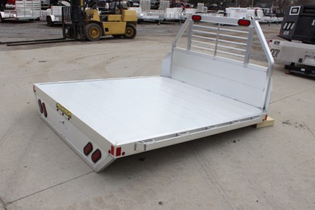 2023 ALUMA FLATBED FOR TRUCK FOR SALE, ALL ALUMINUM CONSTRUCTION, NO HITCHES, RUB RAIL WITH STAKE POCKETS, LIGHTED HEADACHE RACK, TAIL LIGHTS, BACK-UP LIGHTS, EXTRUDED ALUMINUM FLOOR WITH DROP REAR SKIRT, 3&amp;quot; CHANNEL MAIN STRINGERS - ADJUSTABLE TO FIT DIFFERENT TRUCK MODELS, 81&amp;quot; WIDE, 87&amp;quot; LONG.

Type: Truck body