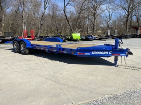 2023 DIAMOND C 22&#39; X 82&quot; LOW PROFILE HYDRAULICALLY DAMPENED TILT TRAILER, HD V-TONGUE LID, 12K DROP LEG JACK, 2-5/16&quot; 21K DEMCO ADJUSTABLE COUPLER, 8&quot; X 10LB I-BEAM TONGUE AND FRAME, 3&quot; I-BEAM CROSSMEMBERS ON 16&quot; CENTERS, 6&#39; STATIONARY, 16&#39; GRAVITY TILT DECK WITH BED LOCK AND FLOW VALVE, 2-7K ELECTRIC BRAKE TORSION AXLES, ST235/80R16&quot; RADIAL TIRES, SPARE TIRE MOUNT, 14GA DIAMOND PLATE BOLT-ON FENDERS, TREATED WOOD FLOOR, RUB RAIL WITH STAKE POCKETS, (4) 5/8&quot; D-RING TIE DOWNS, FORK HOLDER, 36&quot; SIDE STEP, LED LIGHTS, METALLIC BLUE, DM DIFFERENCE MAKER COATING SYSTEM, 3 YEAR STRUCTURE WARRANTY.