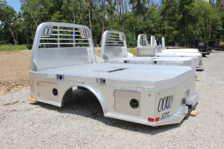 2021 CM SK MODEL ALUMINUM UTILITY BED, SKIRTED BED WITH 4 TOOLBOXES, RUB RAIL WITH STAKE POCKETS, LIGHTED HEADACHE RACK, LED LIGHTS, SMOOTH ALUMINUM SIDES, EXTRUDED ALUMINUM FLOOR, STEEL SUB FRAME, ALUMINUM TOOLBOXES WITH T-HANDLE LATCHES, ANGLED FUEL FILL, 94&amp;quot; X 112&amp;quot;, 60&amp;quot; CAB TO AXLE, 34&amp;quot; FRAME WIDTH, THIS BED FITS A DUALLY WHEEL CAB AND CHASSIS TRUCK. Please check with us for exact fitment as makes vary slightly.

Type: Truck body