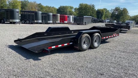 2023 MIDSOTA 20  SCISSOR LIFT TILT TRAILER, 79.5  WIDE, 2-7K 4  DROP SPRING AXLES, ELECTRIC BRAKES, 235/80R16  10 PLY TIRES, 2-5/16  ADJUSTABLE DEMCO COUPLER, 12K DROP LEG JACK, LOW PROFILE TILT BED WITH 5 DEGREE BEAVERTAIL, 8  TALL 1/4  SOLID SIDES, STEEL FLOOR, POWER UP / POWER DOWN PUMP, FRONT STORAGE BOX WITH HYDRAULIC PUMP AND BATTERY, LED LIGHTS, (4) WELD ON D-RING TIE DOWNS, (4) TIE DOWN SLOTS IN SIDES, MESH TRACTION STRIPS, BLACK, BEAD BLASTED AND PAINTED WITH 2-PART POLYURETHANE PAINT, 5-YEAR LIMITED FRAME WARRANTY.