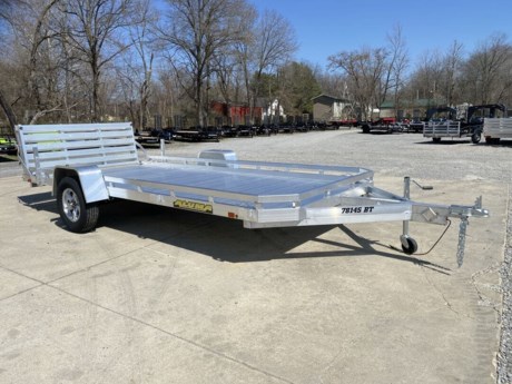 2024 ALUMA 78  X 15  SINGLE AXLE UTILITY TRAILER, REAR BI-FOLD TAILGATE, 3500# IDLER TORSION AXLE, ST205/75R15  RADIAL TIRES W/ ALUMINUM WHEELS, ALUMINUM FENDERS, EXTRUDED ALUMINUM FLOOR, FRONT &amp; SIDE RETAINING RAILS, 6 STAKE POCKETS (3 PER SIDE), 2 REAR STABILIZER LEGS, LED LIGHTS, SWIVEL TONGUE JACK, 2  COUPLER, SQUARE FRONT CORNERS, ELECTRIC BRAKES, MADE FOR REAR ENGINE SIDE X SIDES