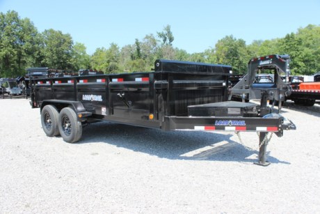 2024 LOAD TRAIL 83&quot; X 16&#39; TANDEM AXLE 14K DUMP TRAILER FOR SALE, BUMPER PULL, 2-5/16&quot; ADJUSTABLE COUPLER, 10K DROP LEG JACK, 2-7K ELECTRIC BRAKE AXLES, SPRING SUSPENSION, ST235/80R16&quot; 10 PLY TIRES, 24&quot; TALL DUMP SIDES, 3 WAY SPREADER GATE, 80&quot; X 16&quot; REAR SLIDE-IN RAMPS, (4) 3&quot; WELD ON D-RINGS, WIRING HARNESS, DK GRAY POWDERCOAT WITH PRIMER, LED LIGHTS, SCISSOR HOIST W/ STANDARD PUMP, TARP KIT INCLUDED.