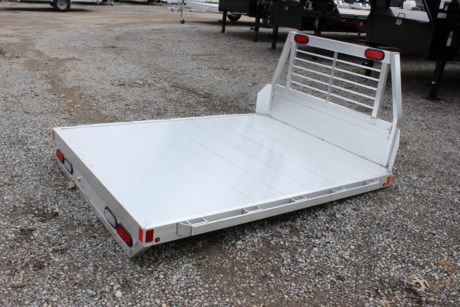 2024 ALUMA FLATBED FOR TRUCK FOR SALE, ALL ALUMINUM CONSTRUCTION, NO HITCHES, RUB RAIL WITH STAKE POCKETS, LIGHTED HEADACHE RACK, TAIL LIGHTS, BACK-UP LIGHTS, EXTRUDED ALUMINUM FLOOR WITH DROP REAR SKIRT, 3&amp;quot; CHANNEL MAIN STRINGERS - ADJUSTABLE TO FIT DIFFERENT TRUCK MODELS, 68&amp;quot; WIDE, 87&amp;quot; LONG.

Type: Truck body
