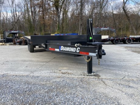 HYD JACK - - 2024 DIAMOND C 24  X 102  DECKOVER TILT TRAILER, POWER UP AND DOWN, 24  FULL DECK TILT, HD V-TONGUE LID TOOLBOX WITH PUMP AND BATTERY, 7 WATT SOLARPULSE PANEL, HYDRAULIC JACK, 2-5/16  15K ADJUSTABLE COUPLER, 8  X 10 LB I-BEAM TONGUE AND FRAME, 3  I-BEAM CROSSMEMBERS ON 16  CENTERS, 2-7K ELECTRIC BRAKE AXLES, SPRING SUSPENSION, ST235/80R16  RADIAL TIRES WITH BLACK WHEELS, TREATED WOOD FLOOR, WINCH PLATE INSTALLED, LED LIGHTS, DM DIFFERENCE MAKER COATING SYSTEM, 3 YEAR STRUCTURE WARRANTY, SIDE STEPS