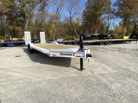 2024 DIAMOND C 26  X 102  LOW PROFILE 20K EXTREME DUTY EQUIPMENT TRAILER, WIDE BODY EQUIPMENT TRAILER WITH FRAME EXTENSIONS, HD V-TONGUE LID, 12K HYDRAULIC JACK, 2-5/16  20K CAST COUPLER, ENGINEERED I-BEAM TONGUE AND FRAME, 3  I-BEAM CROSSMEMBERS ON 12  CENTERS, 2  DIAMOND PLATE DOVETAIL WITH CLEATS, EXTRA WIDE HD 5  STAND-UP RAMPS WITH KICKERS, RUB RAIL WITH STAKE POCKETS, (8) 5/8  D-RING TIE DOWNS, TREATED WOOD FLOOR, 2-10K OIL BATH TORSION AXLES, ELECTRIC BRAKES, ST215/75R17.5  RADIAL 16 PLY TIRES, 3/16  DIAMOND PLATE WELD-ON DRIVE-OVER FENDERS, 36  SIDE STEP, WHITE, DM DIFFERENCE MAKER COATING SYSTEM, LED LIGHTS, 3 YEAR STRUCTURE WARRANTY.