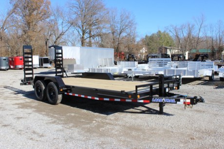 2024 LOAD TRAIL 83&quot; X 20&#39; EQUIPMENT / CAR HAULER TRAILER, 6&quot; CHANNEL FRAME, 2-7K DEXTER ELECTRIC BRAKE AXLES, ST235/80R16&quot; LRE 10 PLY TIRES, 2-5/16&quot; ADJUSTABLE COUPLER, 10K DROP LEG JACK, TREATED WOOD FLOOR, DIAMOND PLATE FENDERS, 2&#39; DOVETAIL W/ 5&#39; FOLD-UP RAMPS, 16&quot; ON CENTER CROSSMEMBERS, LED LIGHTS WITH SEALED WIRING HARNESS, COLD WEATHER HARNESS, 4 WELD ON D-RINGS, BLACK POWDERCOAT WITH PRIMER, 3 YEAR STRUCTURAL - LIMITED WARRANTY.