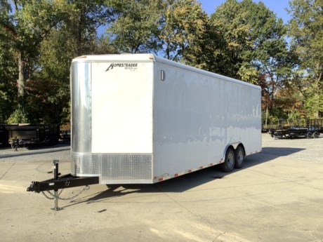 2022 HOMESTEADER 8.5&#39; X 24&#39; HERCULES ENCLOSED TRAILER, 72&quot; TRIPLE TUBE TONGUE, 2-5/16&quot; ADJUSTABLE COUPLER, 8K DROP LEG JACK, 2-7K TORSION AXLES, ST235/80/R16&quot; RADIAL TIRES, 98 INCH INTERIOR HEIGHT, 3/4&quot; PLYWOOD FLOOR, 3/8&quot; PLYWOOD WALLS, .030 WHITE ALUMINUM EXTERIOR, 2X6&quot; TUBE FRAME, 12&quot; ON CENTER CROSSMEMBERS, 12&quot; ON CENTER WALL POSTS, 12&quot; ON CENTER ROOF BOWS, REAR RAMP DOOR WITH EXTENDED WOOD FLAP, 48&quot; SIDE DOOR WITH BAR LOCK AND FLUSH MOUNT LOCK, ADDITIONAL DOOR HINGE, DOUBLE REINFORCED RAMP DOOR, ROUND TOP WITH WEDGE NOSE, FRONT STONEGUARD, RECESSED WALL &quot;E&quot; TRACK (48FT), BOGEY WHEELS (PAIR), FLOW THRU SIDEWALL VENTS, 5 LED DOME LIGHTS, DOUBLE LED TAILIGHTS.
