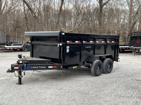 2024 LOAD TRAIL 83&quot; X 14&#39; I-BEAM FRAME DUMP TRAILER, 4 FT SIDE
8&quot; x 13 lb. I-Beam Frame
2 - 7,000 Lb Dexter Spring Axles (2 Elec FSA Brakes)
ST235/80 R16 LRE 10 Ply. (BLACK WHEELS)
Coupler 2-5/16&quot; Adjustable (6 HOLE)
Diamond Plate Fenders (weld-on)
16&quot; Cross-Members
48&quot; Dump Sides w/48&quot; 2 Way Gate (10 Gauge Floor)
REAR Slide-IN Ramps 80&quot; x 16&quot;
Jack Spring Loaded Drop Leg 1-10K
Lights LED (w/Cold Weather Harness)
4 - D-Rings 4&quot; Weld On
Front Tongue Mount (MAX-Box w/Divider)
Scissor Hoist w/Standard Pump
Standard Battery Wall Charger (5 Amp)
Tarp Kit Front Mount
Rear Support Stands (2&quot; x 2&quot; Tubing)
1 - MAX-STEP (30&quot;)
Spare Tire Mount (no spare)
Black (w/Primer)
Road Service Program 903-783-3933 for Info.
