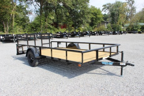 2022 TOP HAT 14&#39; X 83&quot; DERBY SINGLE AXLE UTILITY TRAILER, 2&#39; DOVETAIL, REAR 3&#39; STRAIGHT TAILGATE, 4&quot; CHANNEL TONGUE, 3X2 ANGLE FRAME AND CROSSMEMBERS, 2 3/8&quot; PIPE TOPRAIL, TREATED WOOD FLOOR, 4 STAKE POCKETS, SMOOTH STEEL FENDERS, 3.5K (DEXTER) IDLER SPRING AXLE, 15&quot; RADIAL TIRES, 2K A-FRAME JACK, 2&quot; FORGED A-FRAME COUPLER, LED TAIL LIGHTS, BLACK VALSPAR PAINT, ONE YEAR LIMITED MANUFACTURER WARRANTY.