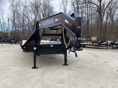 2023 LOAD TRAIL 102&quot; X 30&#39; HEAVY DUTY DECKOVER GOOSENECK, 2-12K DEXTER ELECTRIC BRAKE AXLES, HUTCH SPRING SUSPENSION, ST235/80R16&quot; LRE 10 PLY TIRES, 2-5/16&quot; ADJUSTABLE ROUND GOOSENECK COUPLER, 19 IB I-BEAM, 5&#39; SELF CLEAN DOVETAIL WITH 2 FLIP OVER MAX RAMPS, TREATED WOOD FLOOR, 16&quot; ON CENTER CROSS MEMBERS, 2-10K DROP LEG JACKS, LED LIGHTS, COLD WEATHER HARNESS, MUD FLAPS, FRONT TOOLBOX, 2-SIDE STEPS, BLACK POWDERCOAT.