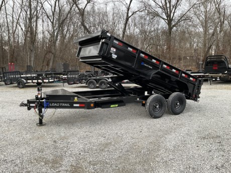 2024 LOAD TRAIL 7X14 DUMP TRAILER, 82 IN WIDE, 2 FT TALL SIDES
8&quot; x 13 lb. I-Beam Frame
2 - 7,000 Lb Dexter Spring Axles (2 Elec FSA Brakes)
ST235/80 R16 LRE 10 Ply. (BLACK WHEELS)
Coupler 2-5/16&quot; Adjustable (6 HOLE)
Diamond Plate Fenders (weld-on)
16&quot; Cross-Members
24&quot; Dump Sides w/24&quot; 2 Way Gate (10 Gauge Floor)
REAR Slide-IN Ramps 80&quot; x 16&quot;
Jack Spring Loaded Drop Leg 1-10K
Lights LED (w/Cold Weather Harness)
4 - D-Rings 4&quot; Weld On
Front Tongue Mount (MAX-Box w/Divider)
Scissor Hoist w/Standard Pump
Standard Battery Wall Charger (5 Amp)
Tarp Kit Front Mount
Rear Support Stands (2&quot; x 2&quot; Tubing)
1 - MAX-STEP (30&quot;)
Spare Tire Mount (NO SPARE)
Black (w/Primer)
Road Service Program 903-783-3933 for Info.