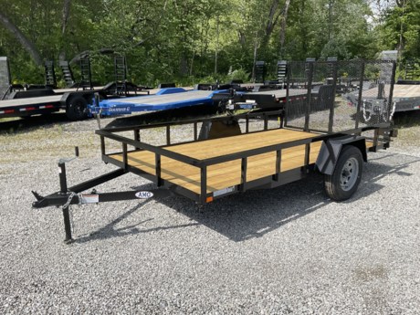 2024 AMO 6.5 FT X 12 FT TUBE TOP UTILITY TRAILER WITH CBT PACKAGE
3.5K IDLER AXLE
3X2 ANGLE FRAME
WRAPPED TONGUE
TUBE RAIL MAKES FRAME MUCH STIFFER
SPRING ASSISTED 4&#39; GATE WITH PINLESS LATCH SYSTEM
2X6 TREATED WOOD FLOOR
LED LIGHT PACKAGE