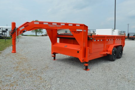 &lt;p&gt;This is a new 2022 year model 83x14 gooseneck dump trailer. It comes with two 7,000 lb axles with electric brakes, 16&quot; 10 ply trailer tires, a convenient manual roll up tarp kit, 1/8&quot; diamond plate fenders, LED lights, sealed wiring harness, sandblasted, primed, and powdercoated, 7 gauge (3/16&quot;) floor with 4 d-rings for tie down of equipment, 24&quot; tall 10 gauge (1/8&quot;) sides, one piece corners and full height side supports for increased sidewall rigidity, 8&quot; channel neck, 3&quot; channel crossmembers 16&quot; on center, 3 way gate with chains for dumping or spreading, dual heavy duty jacks with spring loaded drop legs, a new Interstate battery, 110v AC charger, and 12v trickle charger. We can add a wireless remote control and/or a solar charger. Friesen trailers are super well built and they are backed with a 1 year warranty!&lt;/p&gt;