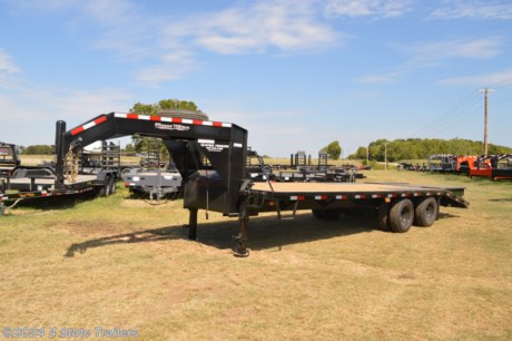 &lt;p&gt;This is our heavy duty 25&#39; low profile flatbed gooseneck! It&#39;s 8&#39;6&quot; wide by 25&#39; long (20+5) with a full frame prime and powdercoated finish, sealed wiring harness, LED lights, toolbox between gooseneck uprights, treated wood floor, 5&#39; dovetail with spring assisted flipover ramps with treadplate on top for full length support,&amp;nbsp;center popup for hauling long materials or hay, heavy duty torque tube, two 10,000 lb. Dexter axles with electric brakes, and 2 spring loaded drop leg jacks. Friesen trailers are built to high standards of quality and detail, and are backed with a 1 year warranty!&lt;/p&gt;