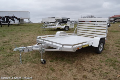 &lt;p&gt;This is a 77&quot;X 10&#39; Aluma utility trailer. It has a 2200 lb. torsion axle, aluminum rims with 13&quot; tires, extruded aluminum floor, fold down rear ramp, sealed wiring harness (eliminates many common trailer wiring issues),and LED lights. There&#39;s no wood to rot, no steel to rust, and it&#39;s very light weight! Aluma Trailers are all aluminum and come with a 5 year hitch to bumper warranty!&lt;/p&gt;