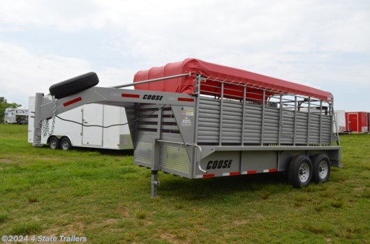 Livestock Trailer - 2023 Coose 6'8x16'x6'6 Ranch Hand Tarp Top Rubber Floor Stock available New in Fairland, OK