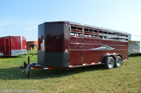 &lt;p&gt;Take a look at this 6&#39;8&quot;X20&#39;X6&#39;6&quot; Titan bumper pull stock trailer! This trailer can haul 4- 6 horses, or a lot of cattle! It comes with a smooth rubber floor, 2- 7,000 lb torsion axles with electric brakes, 16&quot; tires and wheels,&amp;nbsp; rubber rock guard on front of trailer and fenders, undercoating under fenders, a spare tire and wheel, 12&quot; on center cross members, a side door on the left side, a full swing rear gate with a slider and slam latch and drop rod, double wall galvaneal side sheets (inside and outside of the uprights) this makes for less rock chips on the outside as it is smooth, and much easier washing, back-lit Titan logo on nose, interior dome lights, load light, and an adjustable coupler. Titan builds a great trailer and gives them a 5 year warranty!&lt;/p&gt;